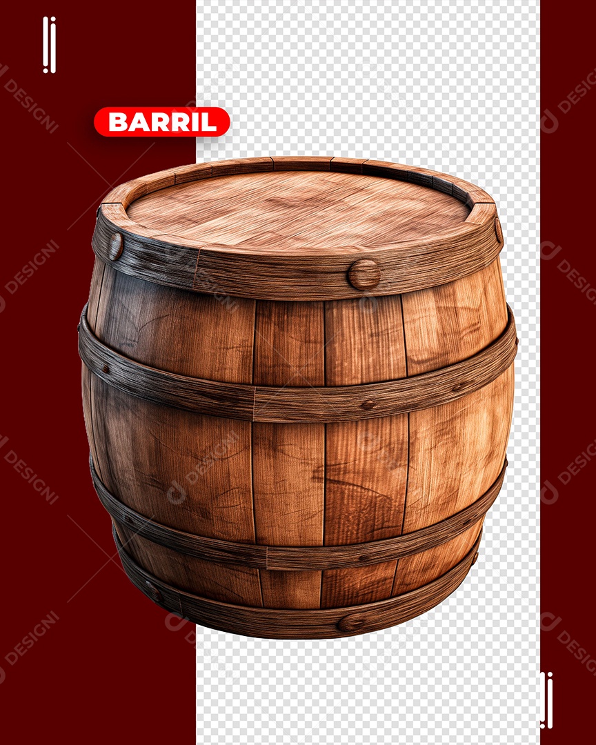 Barril Elemento 3D para Composição PSD