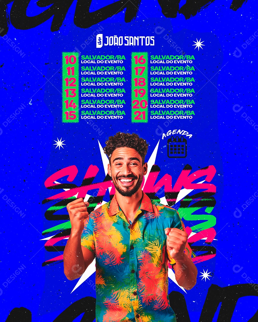 Flyer João Santos Agenda Shows Social Media PSD Editável