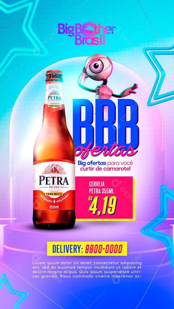 Social Media Story Big Brother Brasil BBB Ofertas Distribuidora PSD Editável