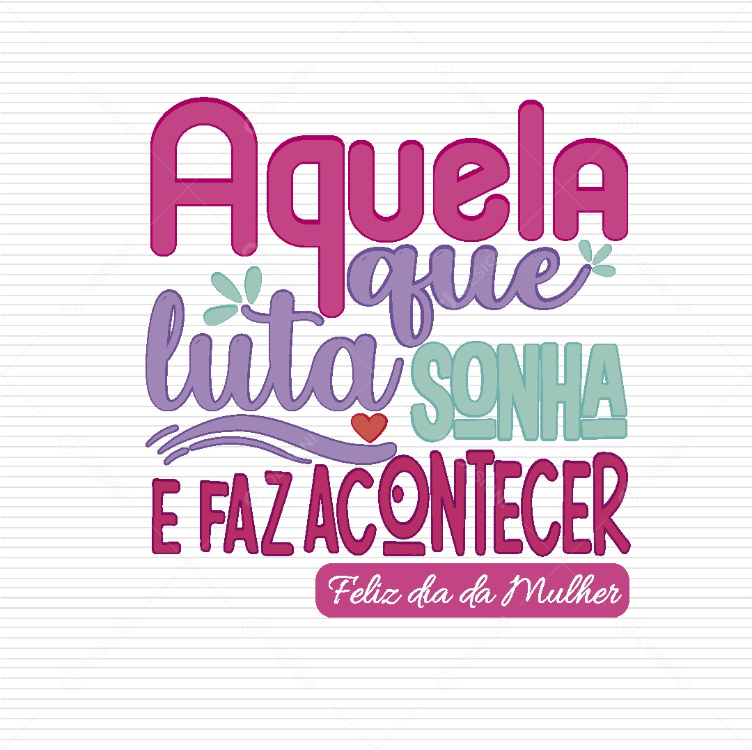 Lettering do Dia Internacional da Mulher Ilustração Vetor EPS
