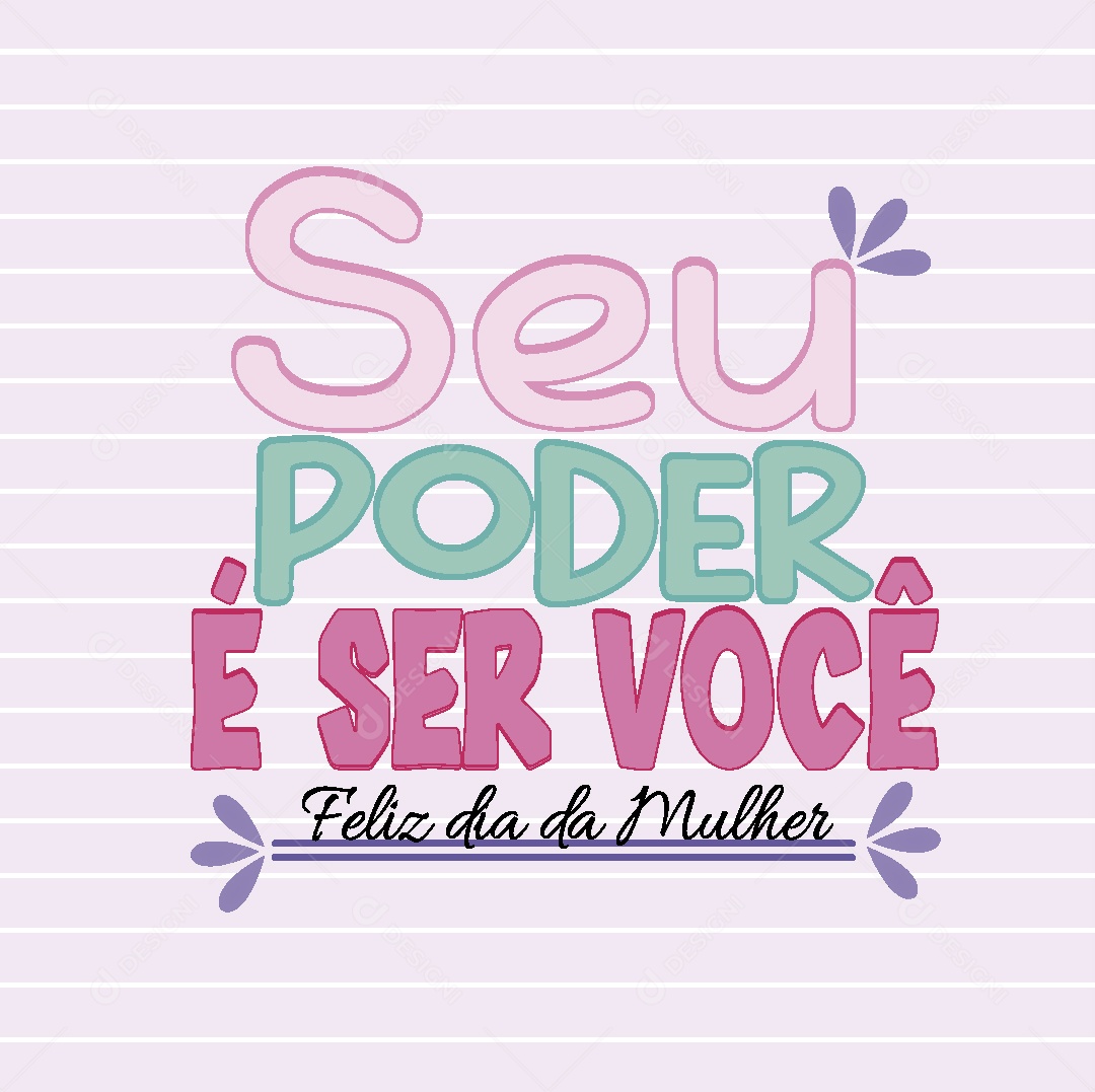 Lettering do Dia Internacional da Mulher Ilustração Vetor EPS