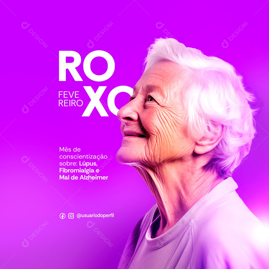 Fevereiro Roxo Mês De Conscientização Social Media PSD Editável