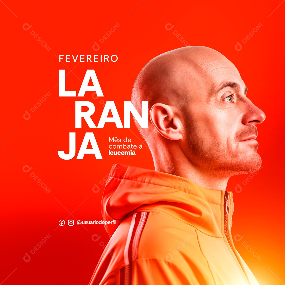 Social Media Fevereiro Laranja Mês De Combate PSD Editável