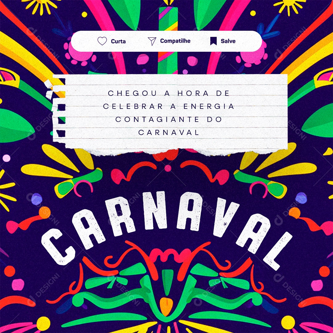 Chegou a Hora de Celebrar a Energia Contagiante do Carnaval Social Media PSD Editável