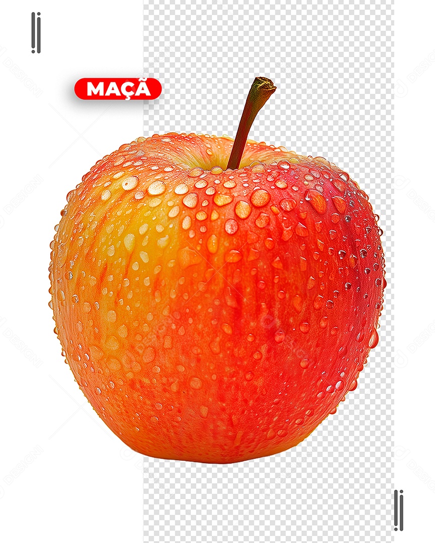 Maçã Elemento 3D para Composição PSD