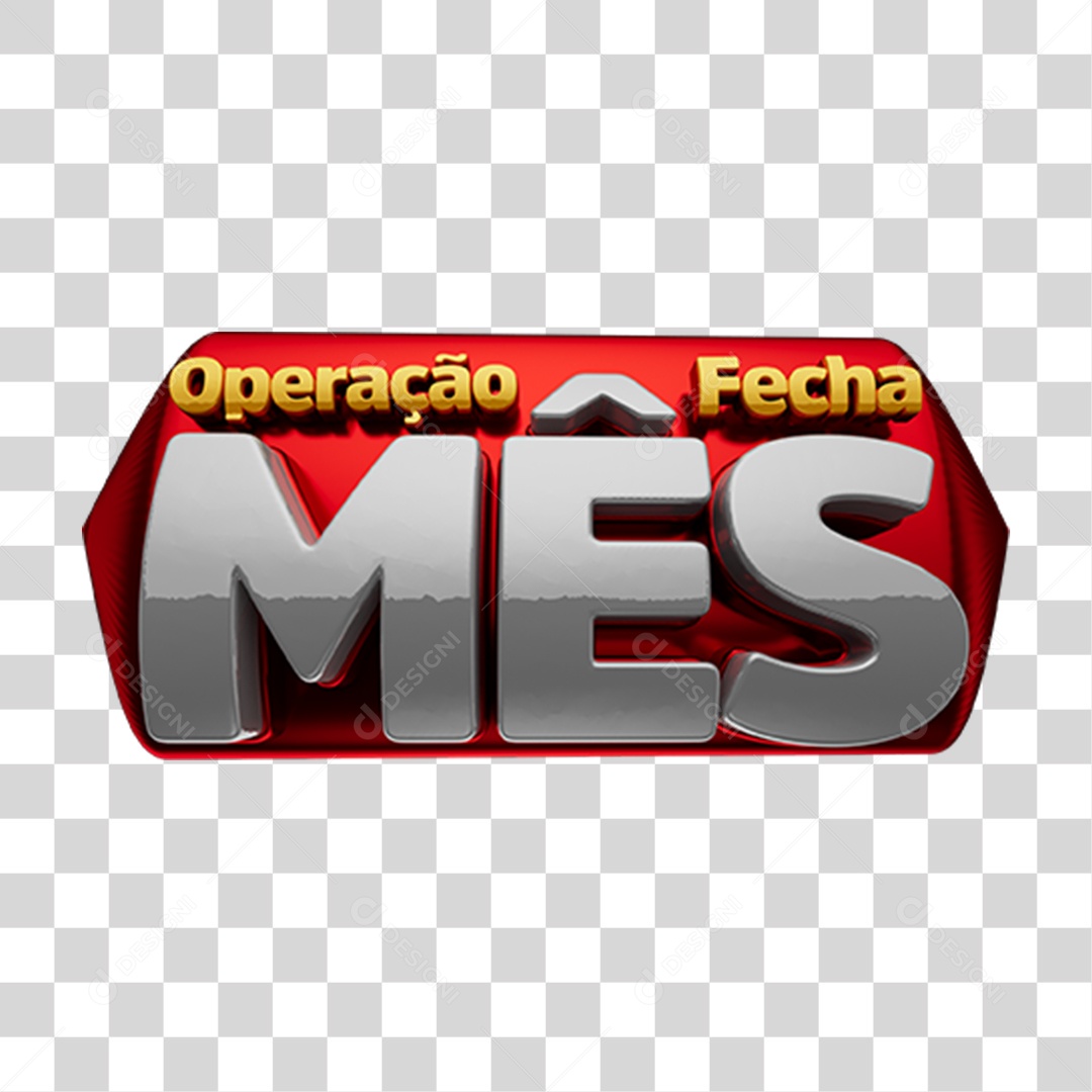 Selo 3D Operação Fecha Mês PNG Transparente