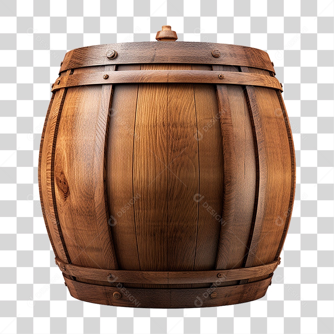Barril de Carvalho de Madeira PNG Transparente