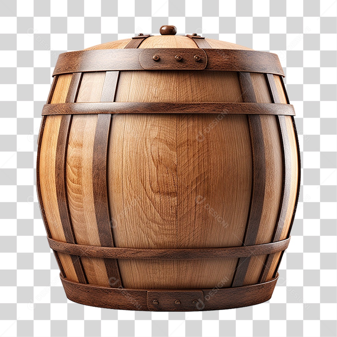 Barril de Carvalho de Madeira PNG Transparente