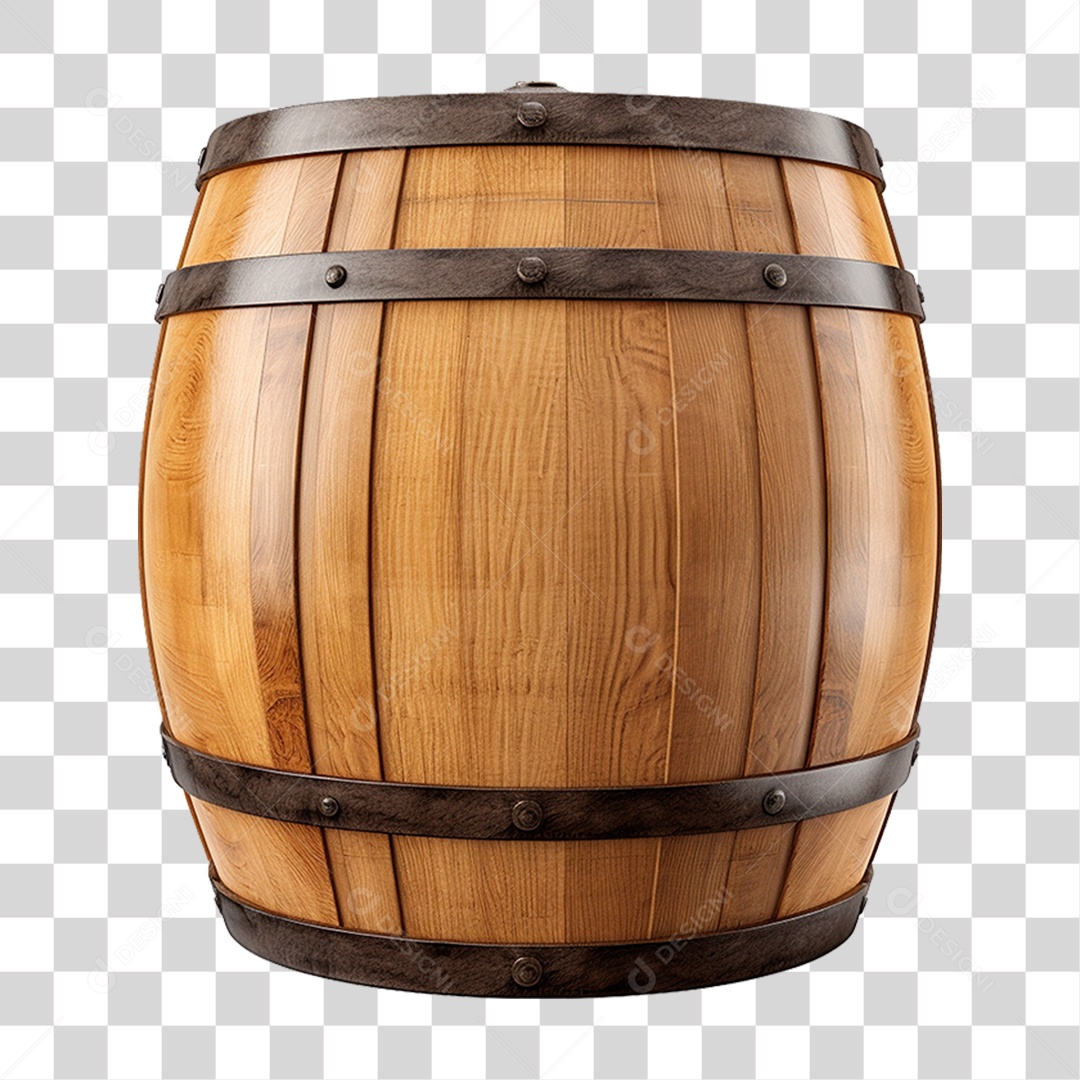 Barril de Carvalho de Madeira PNG Transparente
