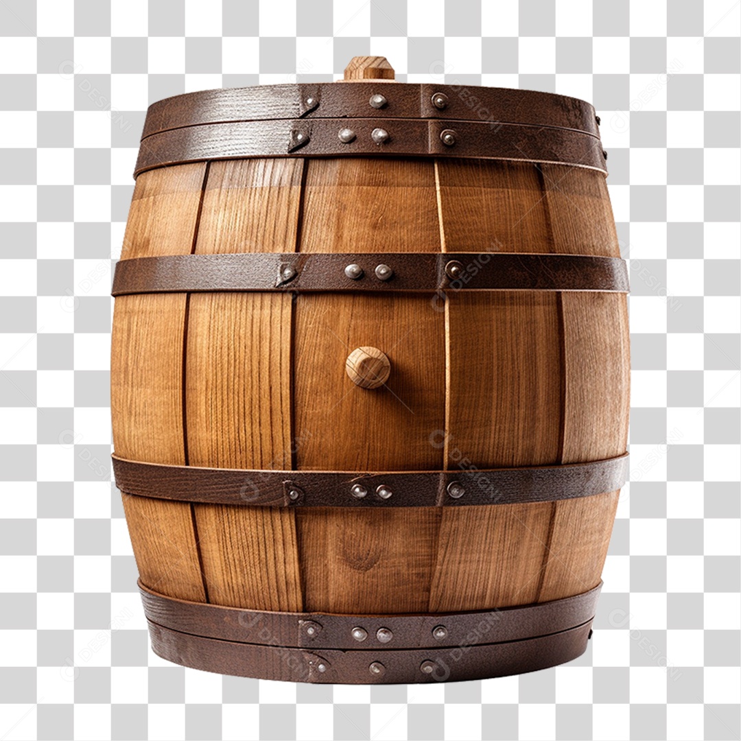 Barril de Carvalho de Madeira PNG Transparente