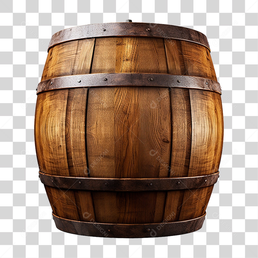 Barril de Carvalho de Madeira PNG Transparente