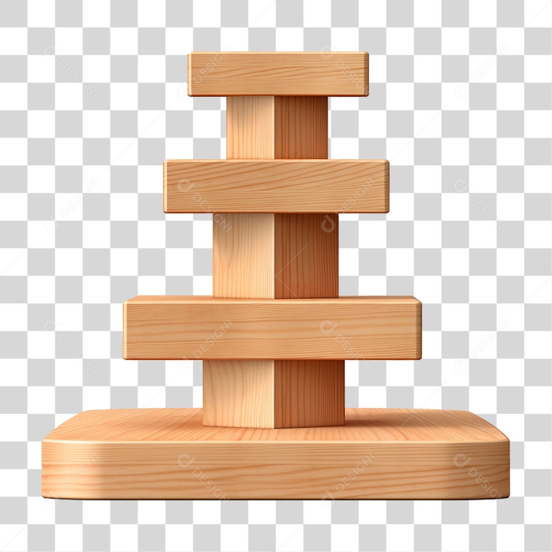 Pódio de Madeira PNG Transparente