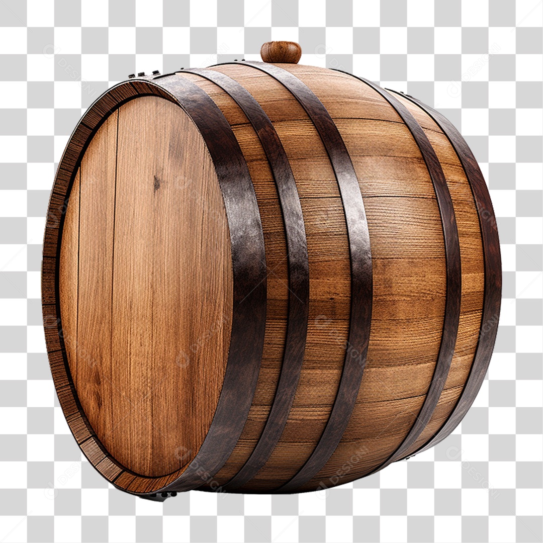 Barril de Carvalho de Madeira PNG Transparente
