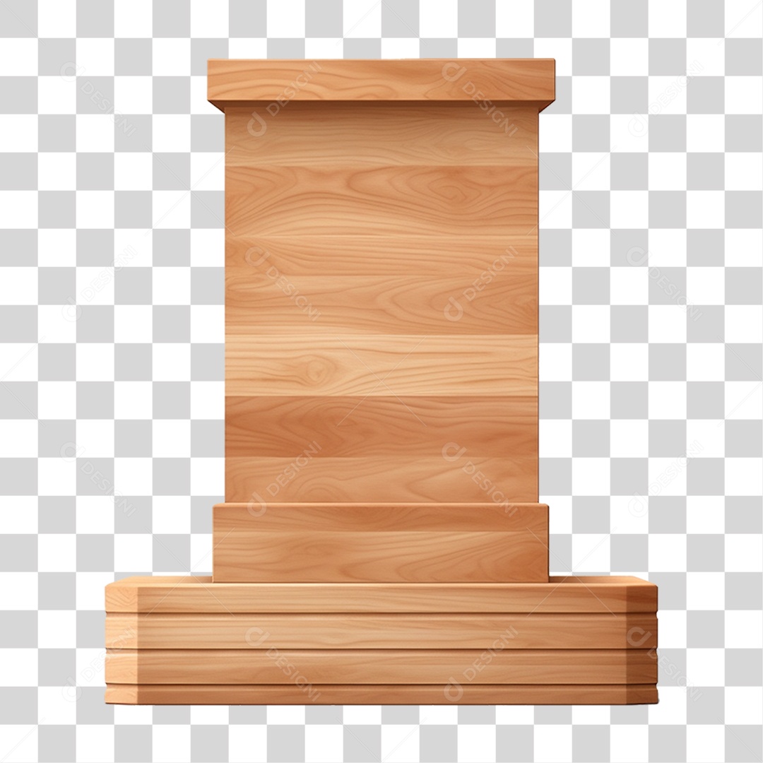 Pódio de Madeira PNG Transparente