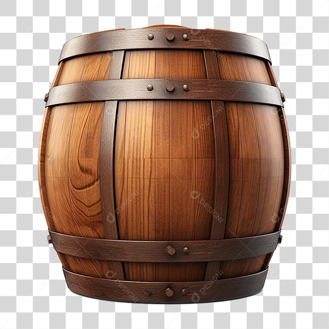 Barril de Carvalho de Madeira PNG Transparente