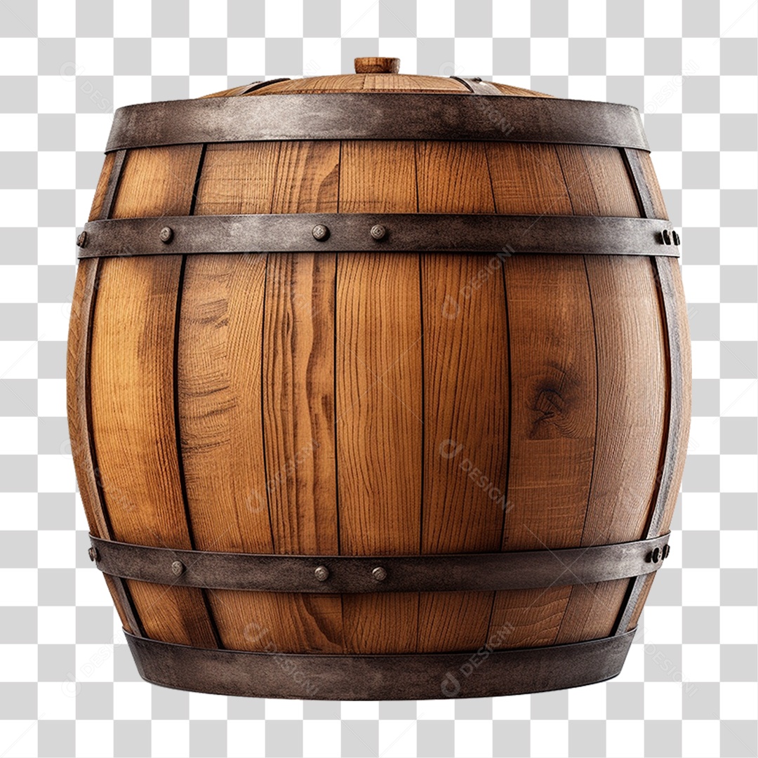 Barril de Carvalho de Madeira PNG Transparente