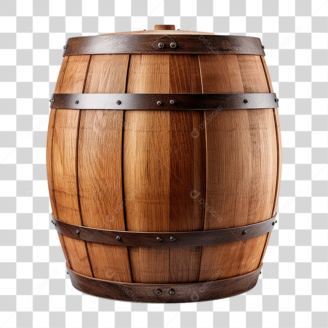 Barril de Carvalho de Madeira PNG Transparente