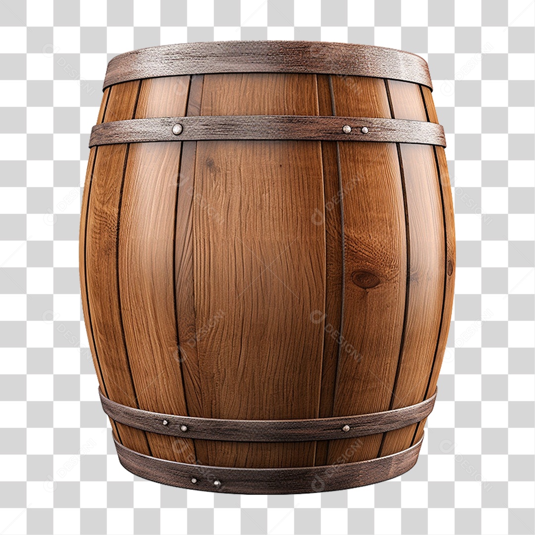 Barril de Carvalho de Madeira PNG Transparente