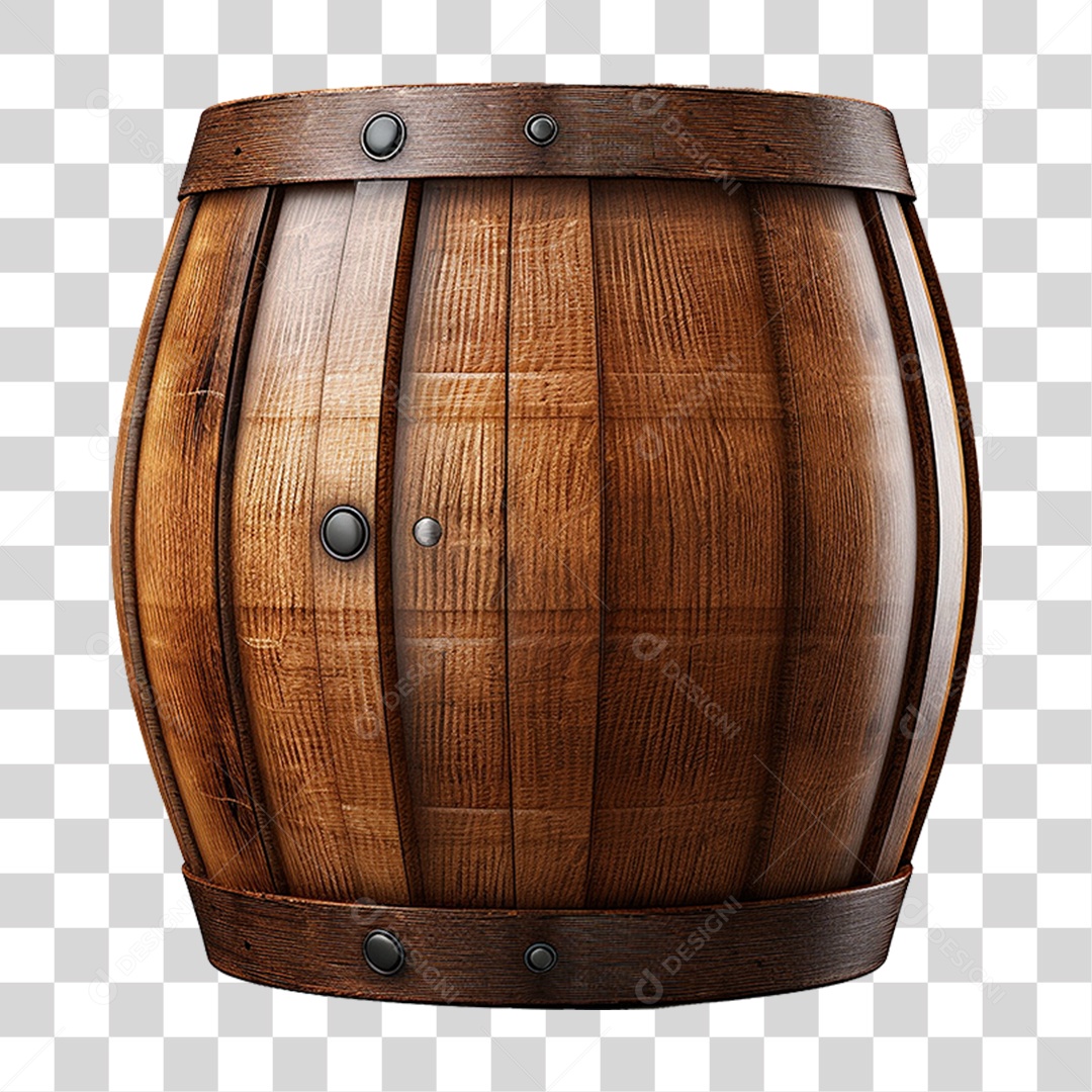 Barril de Carvalho de Madeira PNG Transparente
