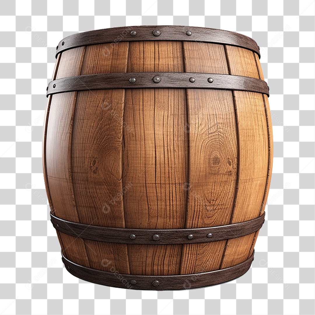 Barril de Carvalho de Madeira PNG Transparente