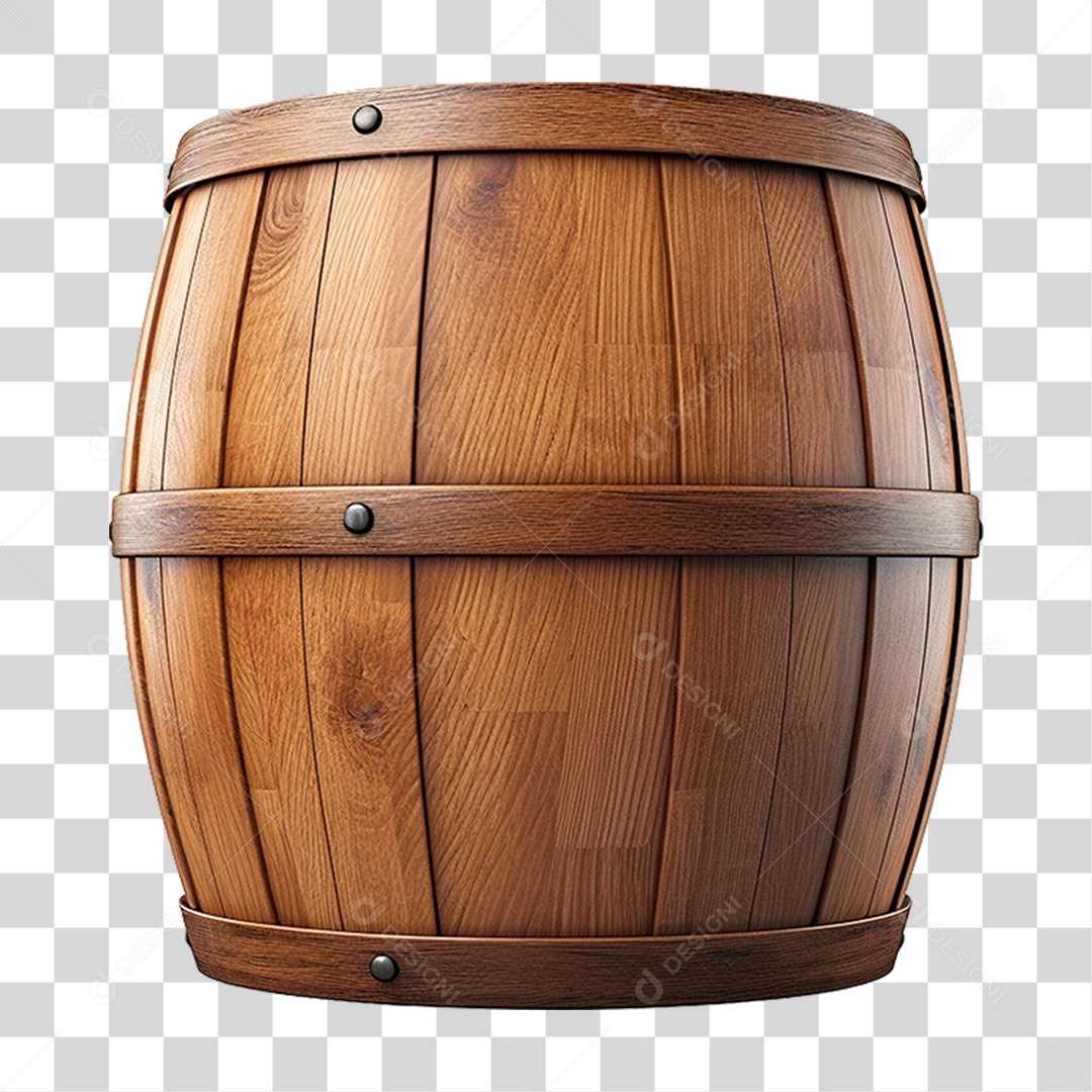 Barril de Carvalho de Madeira PNG Transparente