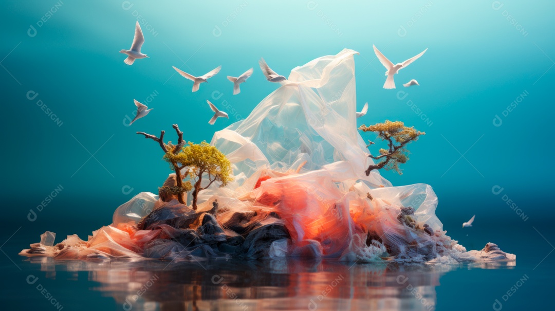 Dia internacional sem sacolas plásticas, 2 de julho, IA generativa.