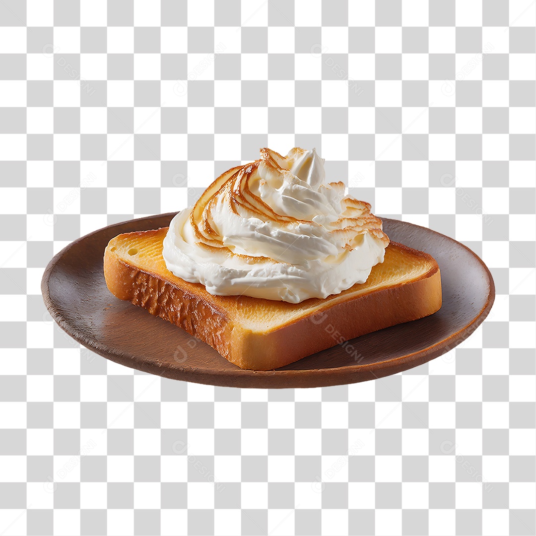 Torrada com Creme em Bandeja PNG Transparente