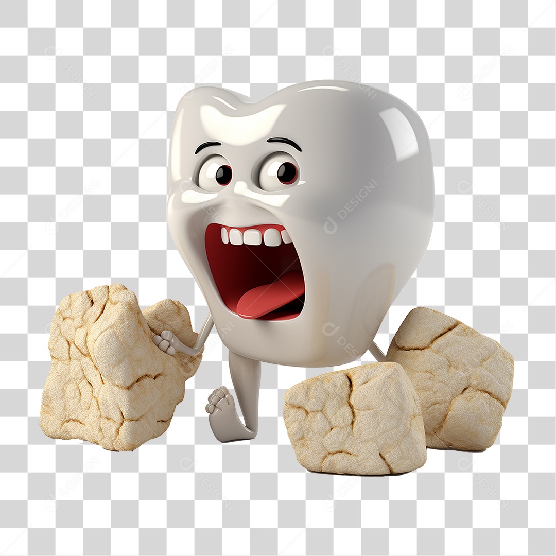 Elemento 3D Ícones de Dentes Brancos PNG Transparente