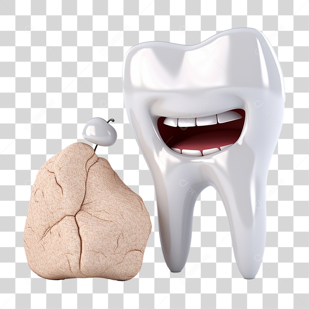 Elemento 3D Ícones de Dentes Brancos PNG Transparente