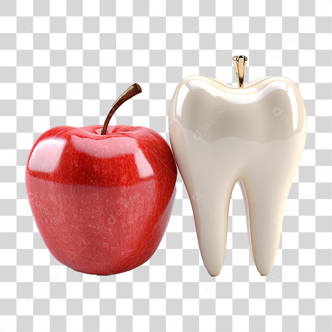 Elemento 3D Ícones de Dentes Brancos PNG Transparente