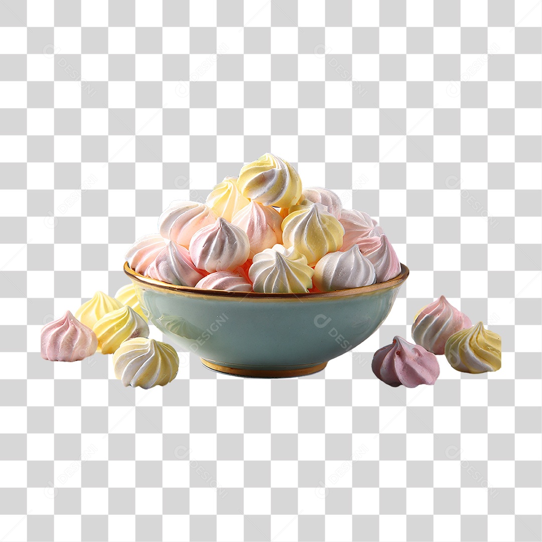 Tigela de Creme de Marshmallow Doces PNG Transparente