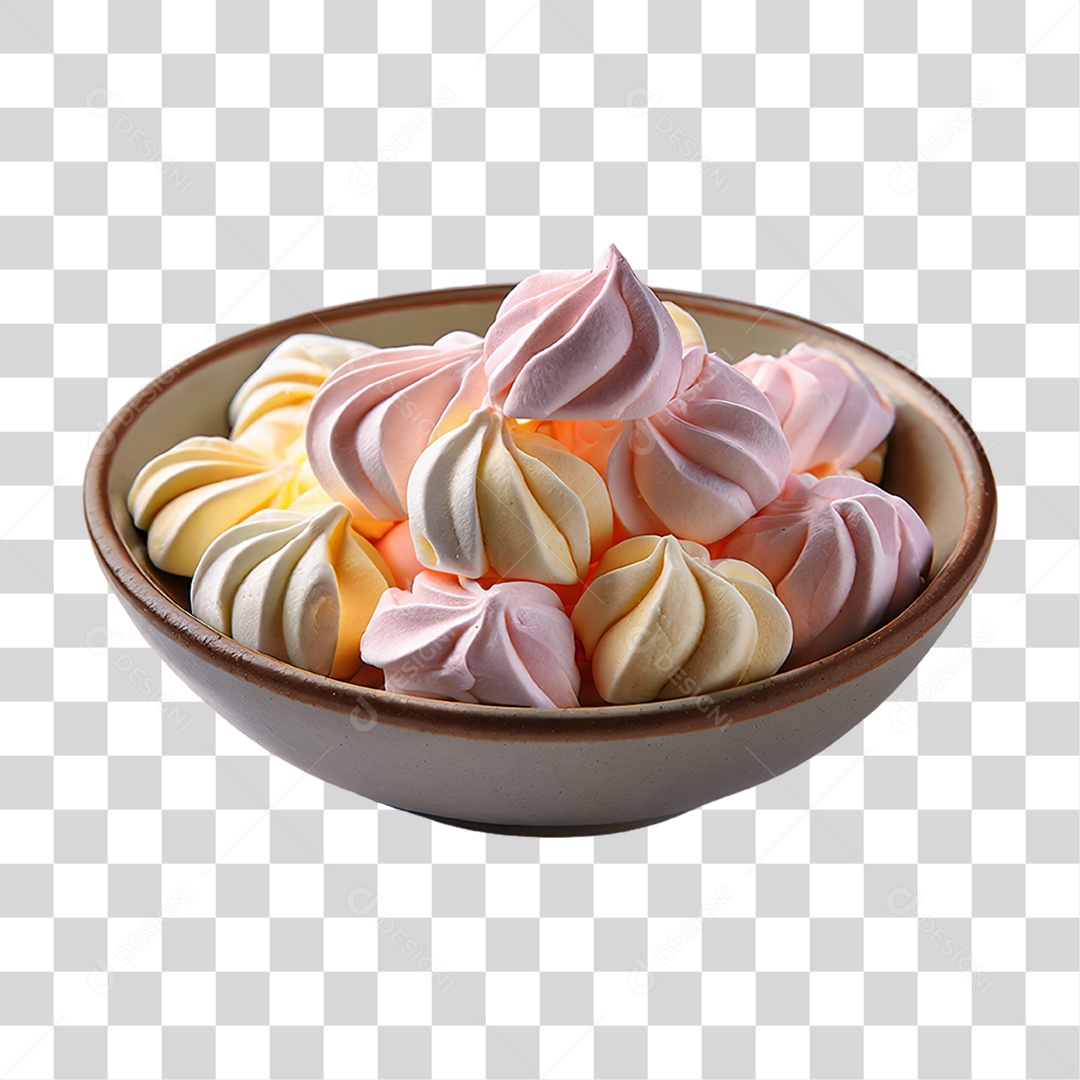 Tigela de Creme de Marshmallow Doces PNG Transparente