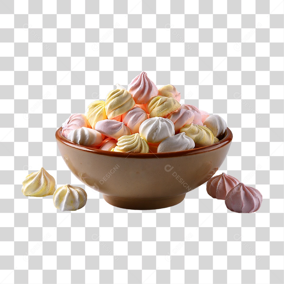 Tigela de Creme de Marshmallow Doces PNG Transparente