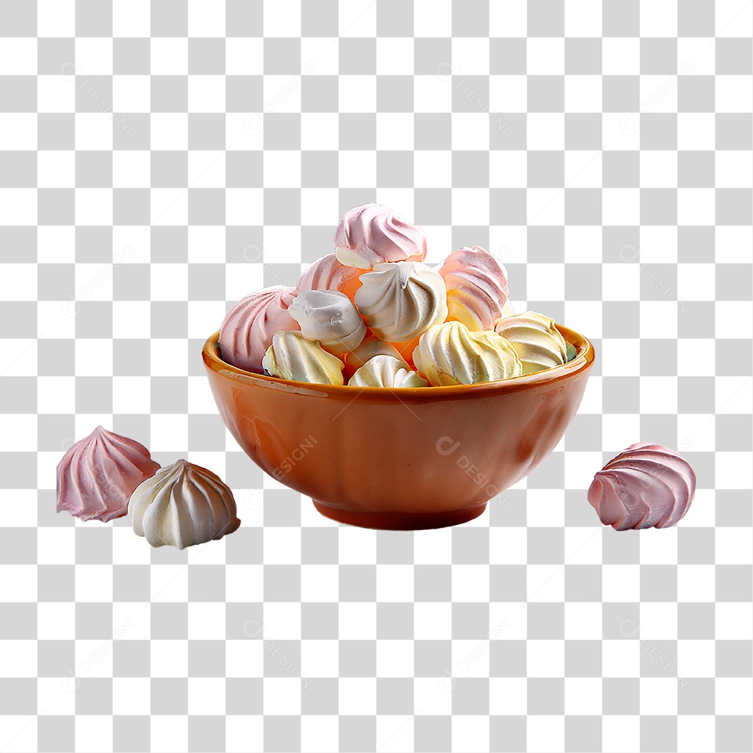 Tigela de Creme de Marshmallow Doces PNG Transparente
