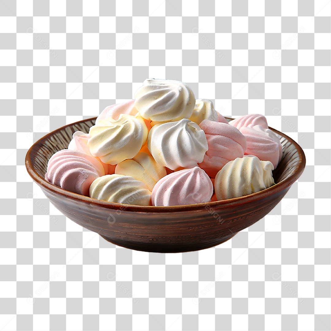 Tigela de Creme de Marshmallow Doces PNG Transparente