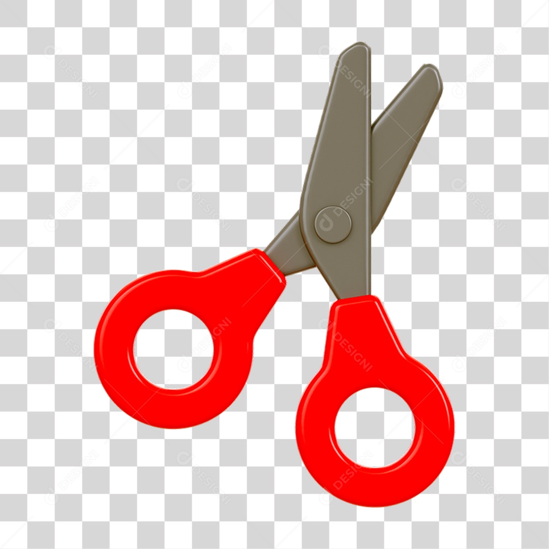 Tesoura Escolar Volta ás Aulas PNG Transparente