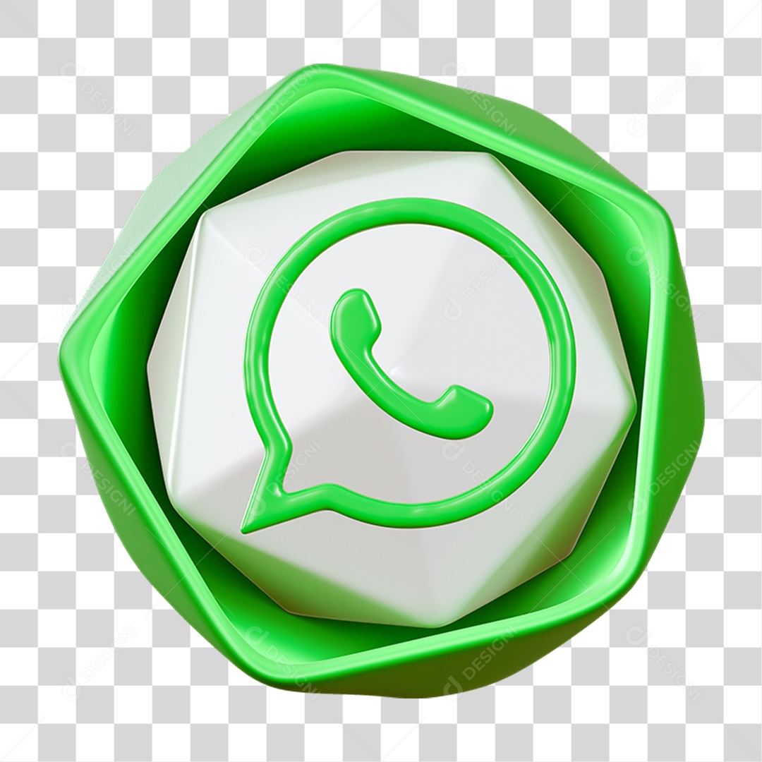 Ícone Geométrico WhatsApp PNG Transparente