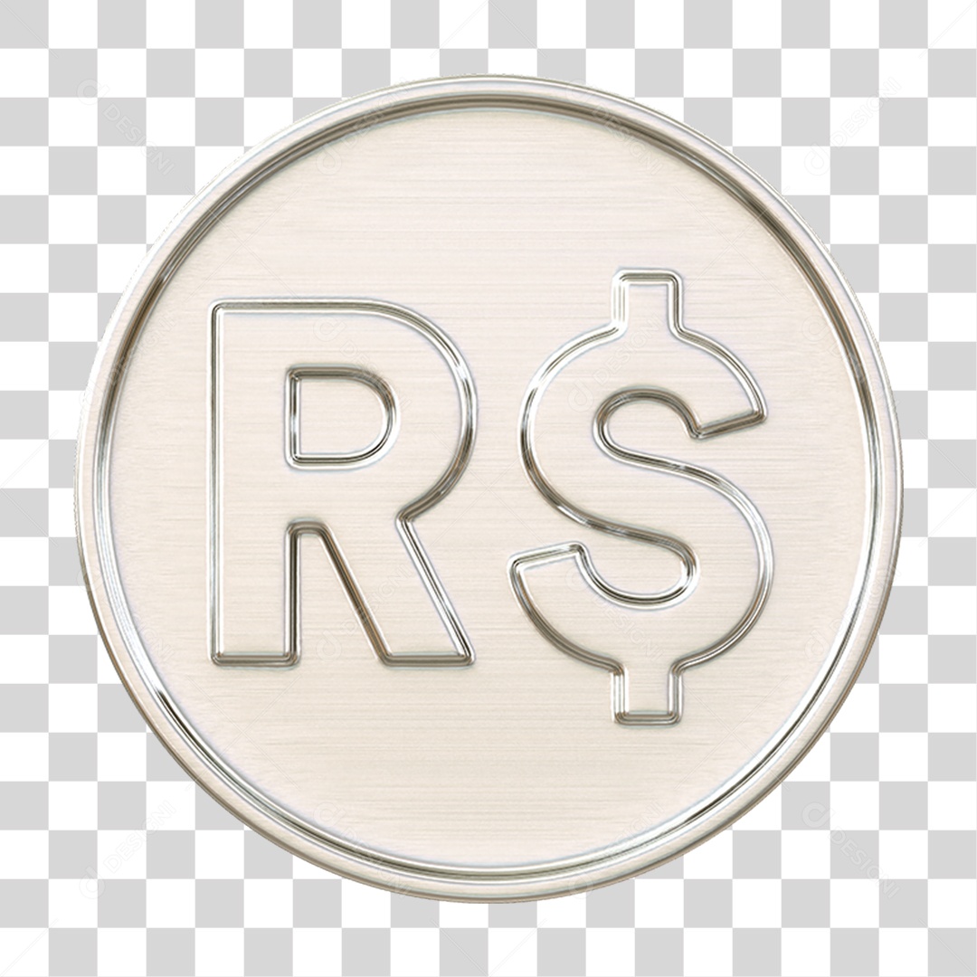 Moeda Dourada com Símbolo Cifrão PNG transparente