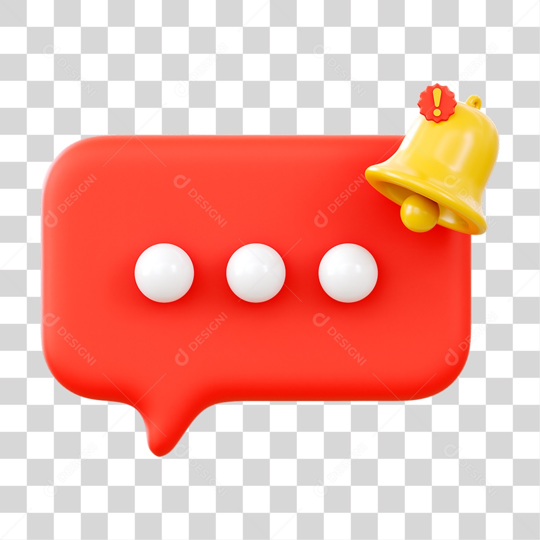 Chat Balão com Sinal de Notificação PNG Transparente