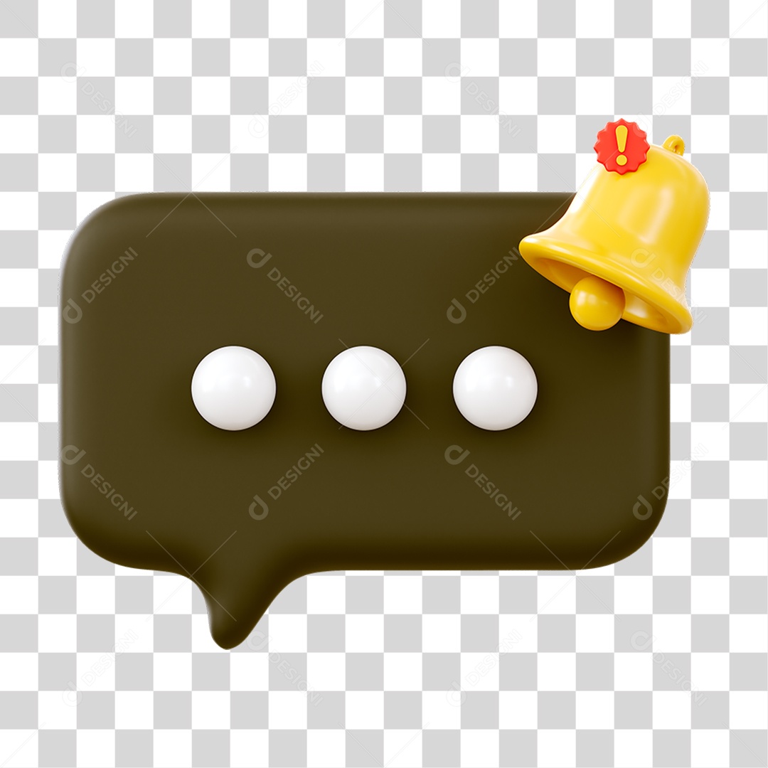 Chat Balão com Sinal de Notificação PNG Transparente