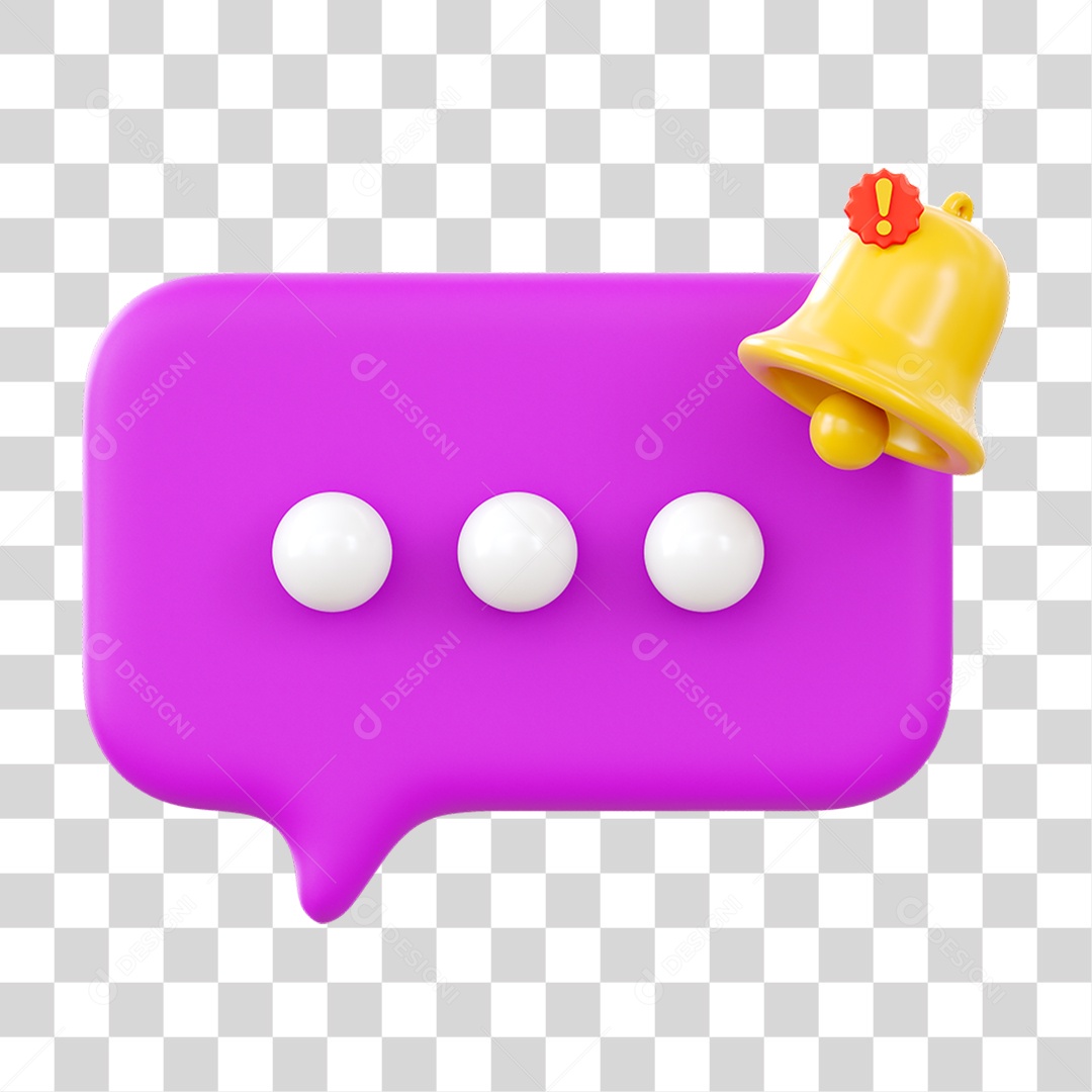 Chat Balão com Sinal de Notificação PNG Transparente