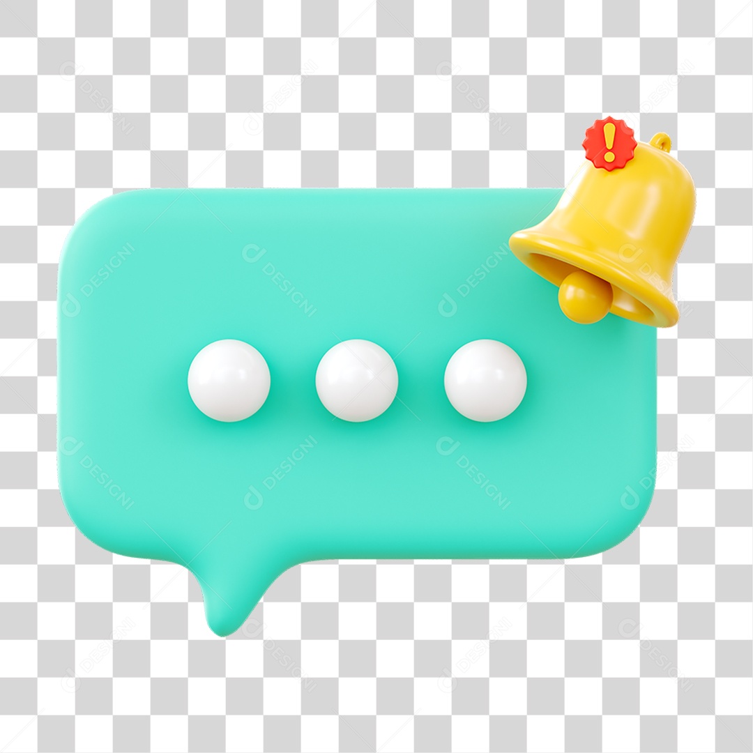 Chat Balão com Sinal de Notificação PNG Transparente