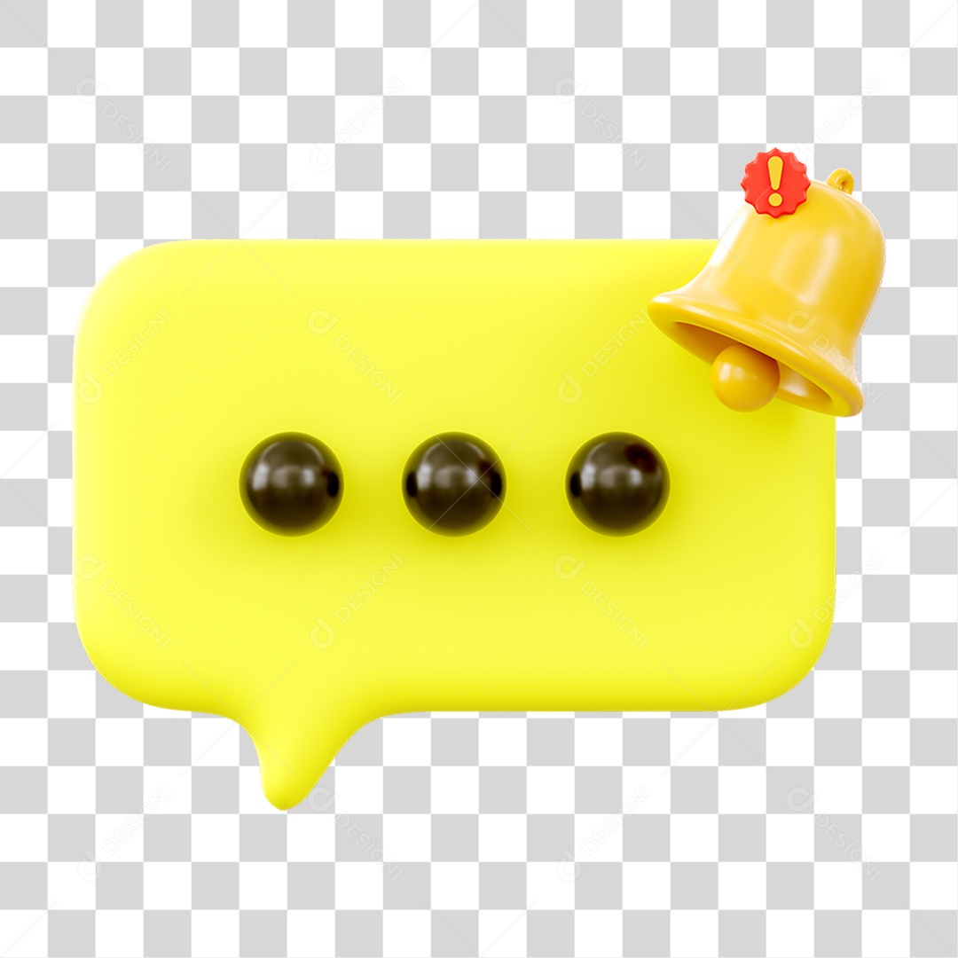 Chat Balão com Sinal de Notificação PNG Transparente