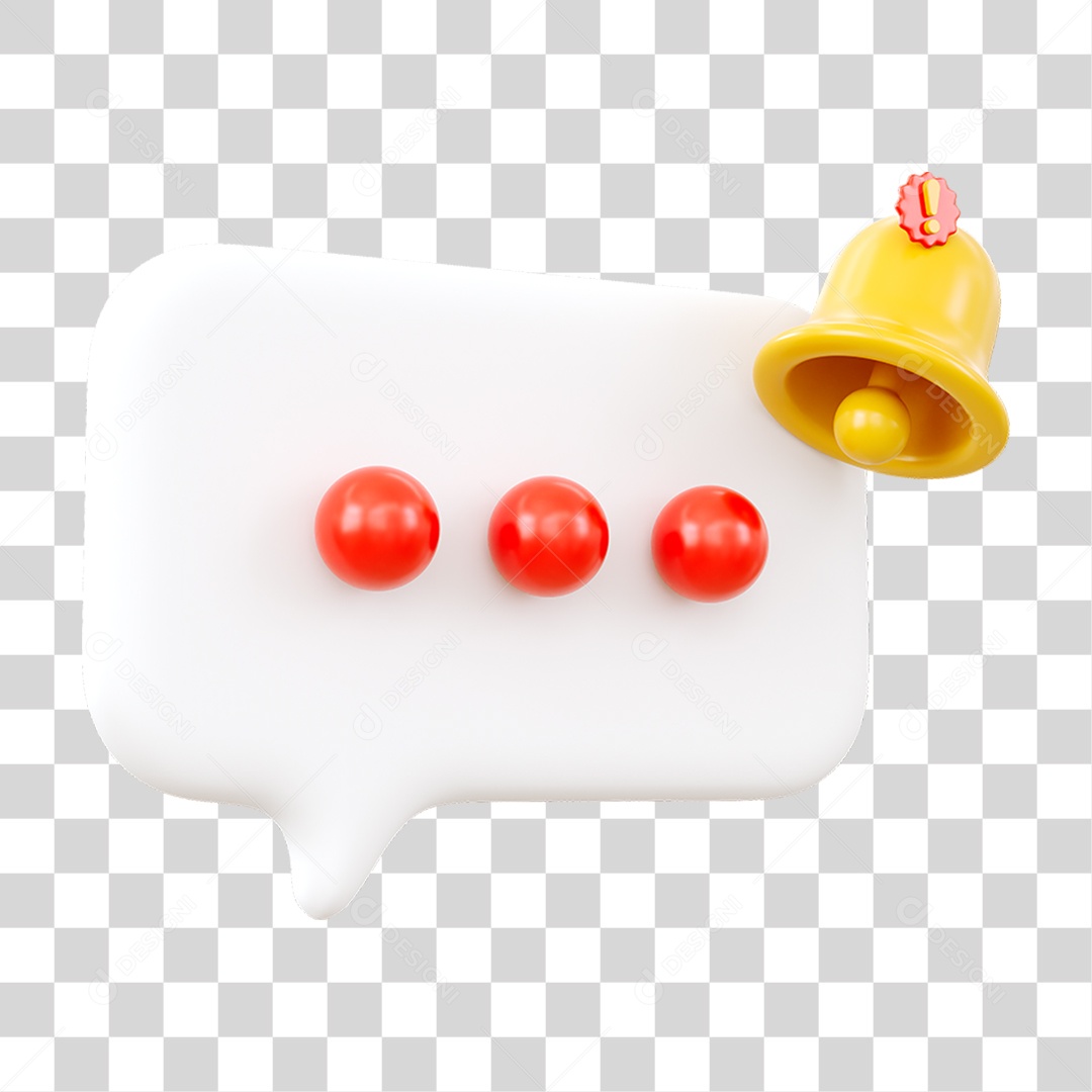 Chat Balão com Sinal de Notificação PNG Transparente