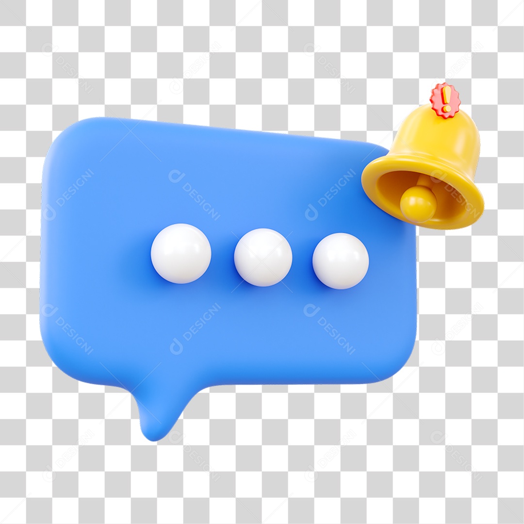 Chat Balão com Sinal de Notificação PNG Transparente