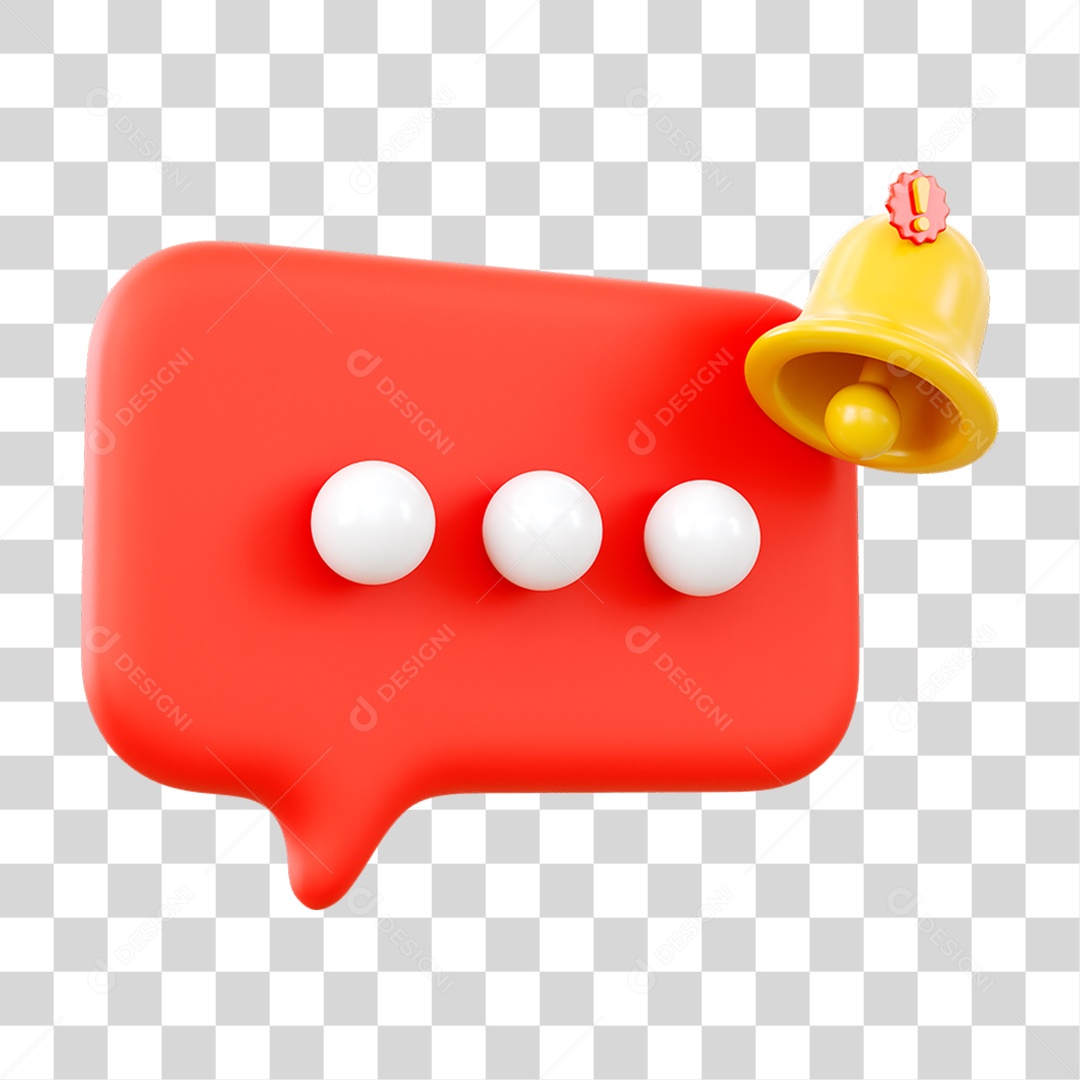 Chat Balão com Sinal de Notificação PNG Transparente