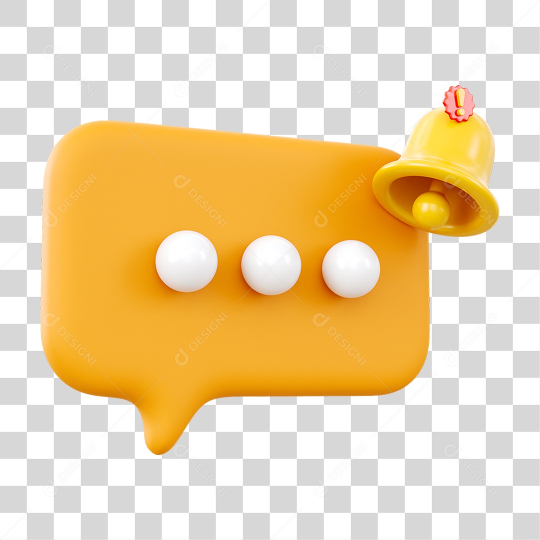 Chat Balão com Sinal de Notificação PNG Transparente