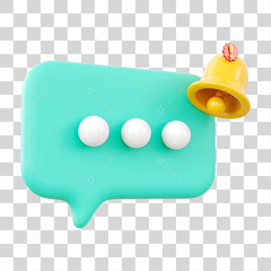 Chat Balão com Sinal de Notificação PNG Transparente