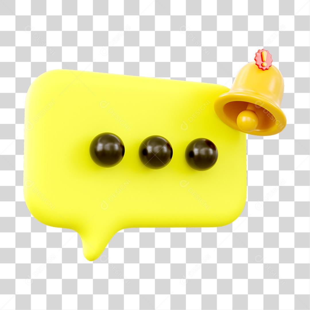 Chat Balão com Sinal de Notificação PNG Transparente