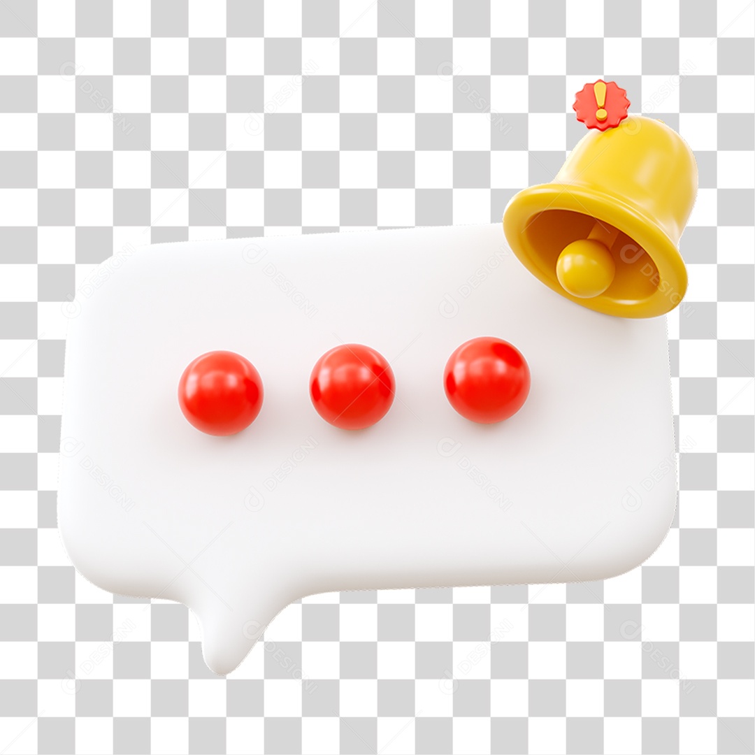 Chat Balão com Sinal de Notificação PNG Transparente